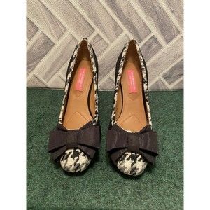 Isaac Mizrah Lauren Pumps Black/White Bow Black Suede Women’s Size 6.5M